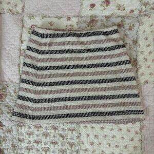 H&M Black and Cream Striped Mini Skirt